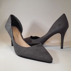 Sexy Jessica Simpson Faux Suede Grey Heels 9.5